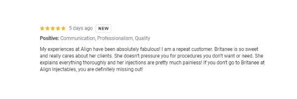 Google Review for Brittanee and Align